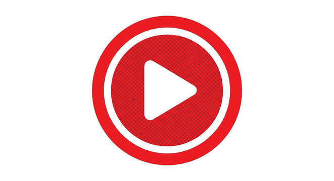 Red play button vector illustration graphic design for video streaming media interface application user experience.