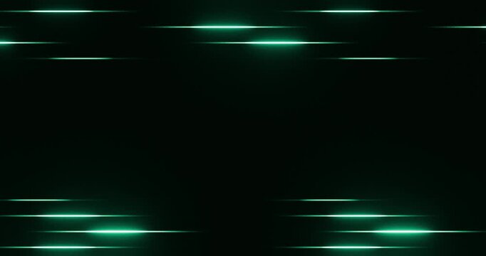 Abstract Glowing Gradient Lines Motion Background with Flowing Curves, Futuristic Technology Light Animation Loop:Emerald,4K