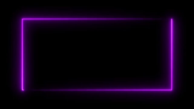 Animation of glowing neon rectangles neon rectangle border frame