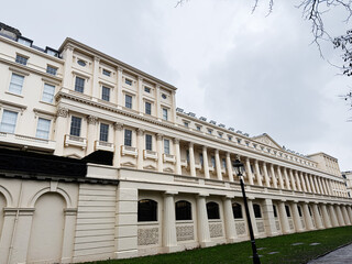 Naklejka premium Grand neoclassical London Carlton House Terrace facade with long colonnade and elegant architecture