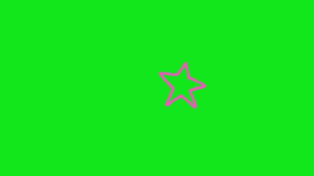 Star animation on green background