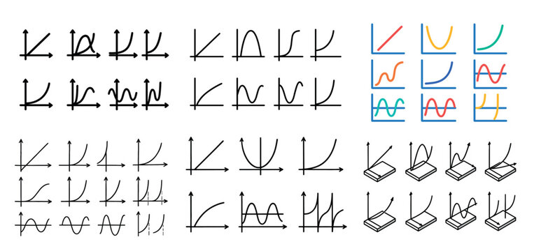 Function icons with curve axis plot outline
