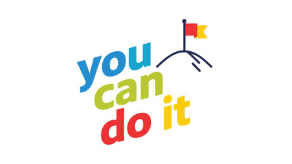 Obraz premium A vibrant digital illustration encouraging perseverance, featuring the bold phrase 