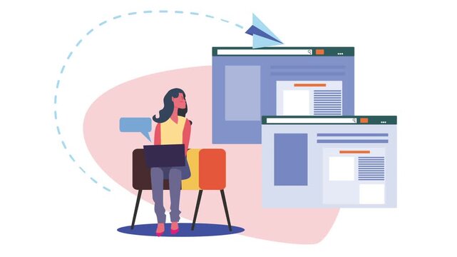 Website Browsing Animation Scene