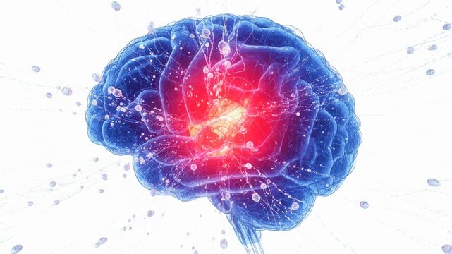headache stroke neurological Abstract Visualization of a Colorful Brain with Energy Pulses and