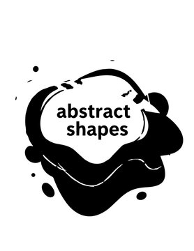Black abstract shapes design element.