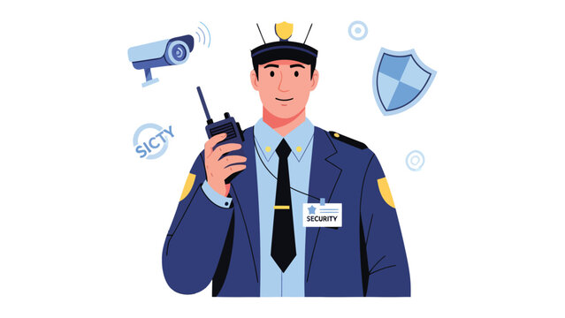 Guardian of Vigilance: An emblem of security and protection, a security guard stands resolute, embodying vigilance and safeguarding the perimeter.