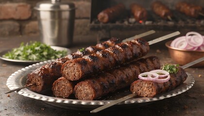 anticuchos, background, barbecue, black, board, bochette, brown, caucasian, charcoal, close-up, cuisine, cutting, eat, espetada, fast food, food, greek, grill, herb, kalamaki, kebab, knife, lamb, meat