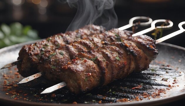anticuchos, background, barbecue, black, board, bochette, brown, caucasian, charcoal, close-up, cuisine, cutting, eat, espetada, fast food, food, greek, grill, herb, kalamaki, kebab, knife, lamb, meat