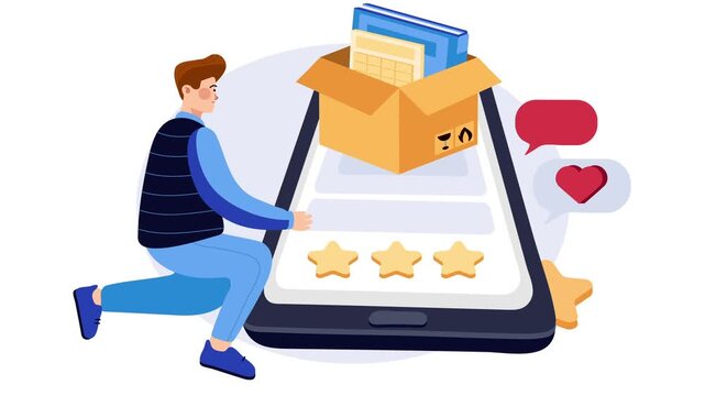 Mobile Customer Review Animation Scene