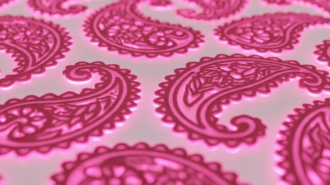 Pink Paisley Pattern Background With Subtle Lighting Effects