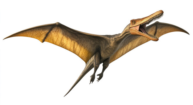 pterodactyl in flight, isolated on a transparent  background 