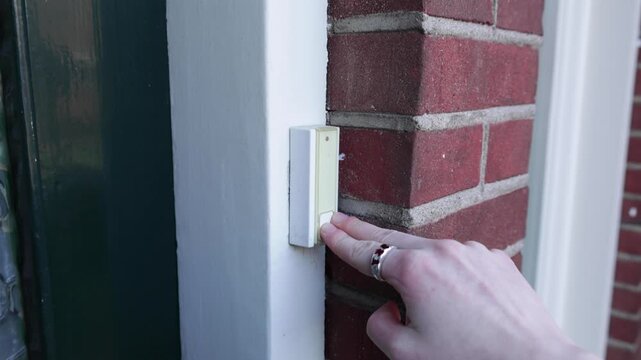 Video of someone ringing the doorbell.
