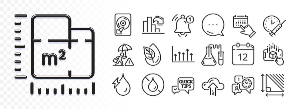 Hydroelectricity, Growth chart and Time management line icons for web app. Glare of light effect. Message icon. Pack of Floor plan, Risk management, Quick tips pictogram icons. Vector