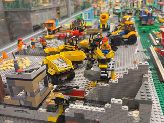 Naklejka premium Lego construction site diorama