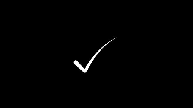 White Checkmark Symbol on Black Background Clean Minimalist Approval Sign minimalist clean tick mark