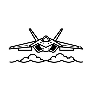 F-22 Raptor Fighter Jet Outline