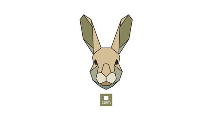 Obraz premium A cute cartoon rabbit face with long ears.