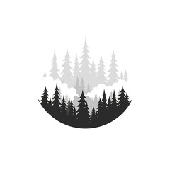 Fototapeta premium Monochrome Forest Circle Design