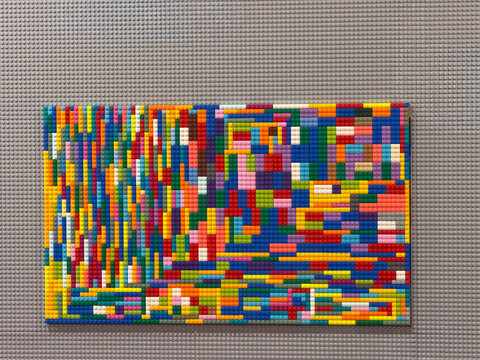 Colorful lego brick mosaic