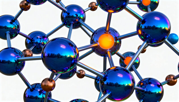 Molecular structure visualization of a crystalline compound with atomic bonds
