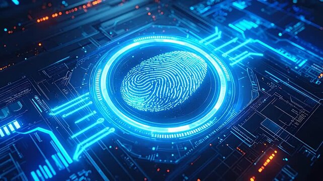 Digital fingerprint security system and biometric authentication visualization