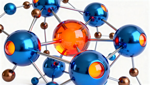 Colorful molecular structure illustration depicting atomic connections and bonds in a scientific context