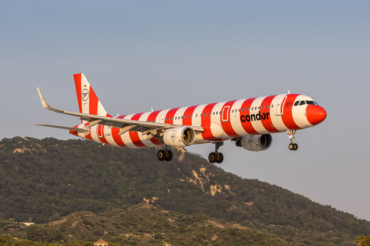Condor Airbus A321 airplane at Rhodes airport in Greece