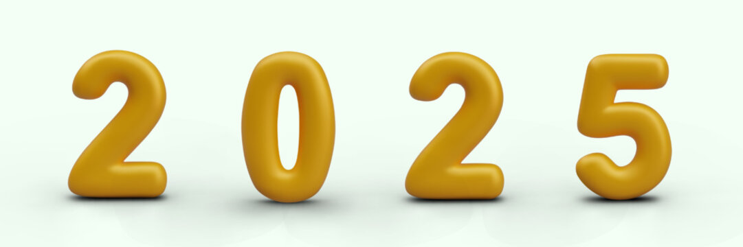 Festive concert of 2025. Vector poster with golden number. Template for Christmas website design, application. Layout for New Year banners, compositions