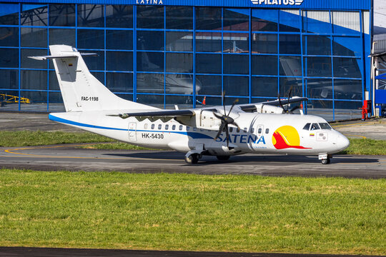 SATENA ATR 42-500 airplane at Medellin airport in Colombia