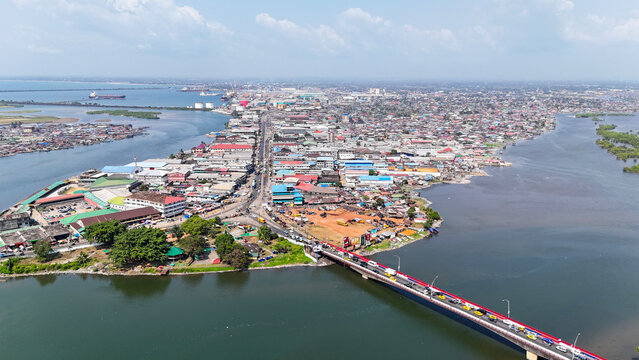 Aerial shot of Monrovia City Liberia 