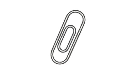 Obraz premium A simple black paperclip on white background.