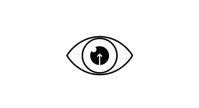 A stylized eye with a silhouette.