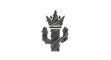 Fototapeta premium A crowned cactus with a stylized letter.