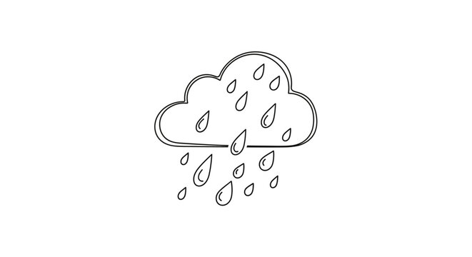 A simple line drawing of rain falling from a cloud.