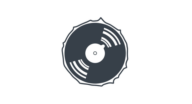 A stylized illustration of a vinyl record.