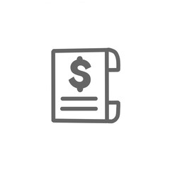 Obraz premium [Business Icons] Dollar Bill Document Payment Icon / ドル記号の請求書支払いアイコン