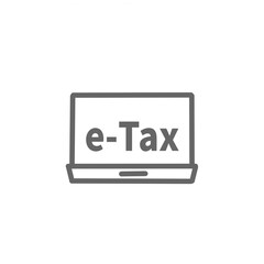 Fototapeta premium [Business Icons] e-Tax Laptop Online Tax Filing Icon / eTaxノートパソコン電子申告アイコン