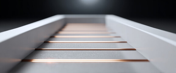 Obraz premium Close-up of modern metallic ladder rungs