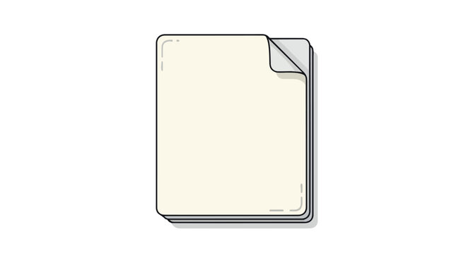 Stack of blank white index cards with one corner turned down on a plain white background.