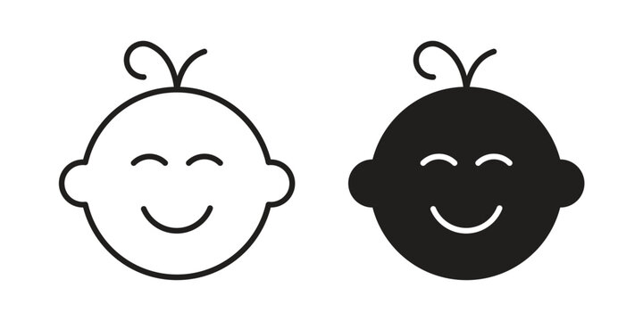 Child face icon symbol vector elements for infographic web. EPS10