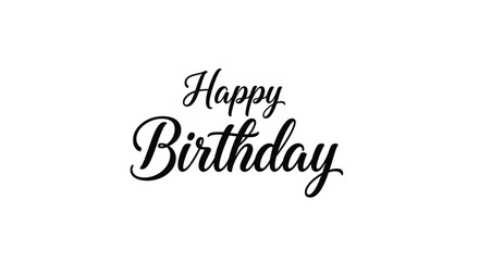 Fototapeta premium Elegant hand lettered happy birthday message with a dark silhouette