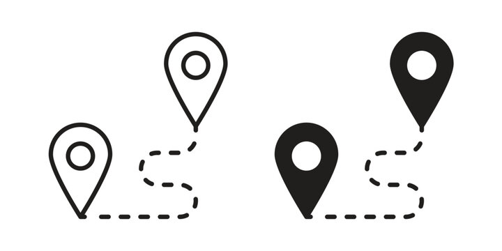 Distance icon symbol vector elements for infographic web. EPS10