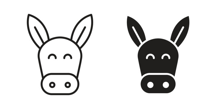 Donkey icon symbol vector elements for infographic web. EPS10