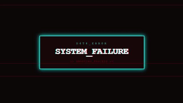 System Failure Data Error Aborting Process Computer Glitch Screen.