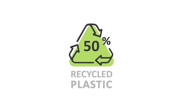 Recycled plastic - eco packaging lettering. 