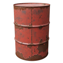Rusty metal barrel with signs of weathering and corrosion