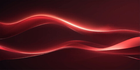 Fototapeta premium A dynamic red abstract background featuring a flowing wave design with light lines and energy patterns for a creative wallpaper backdrop