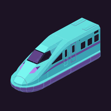 Modern Train with Sleek Design and Purple Accents.