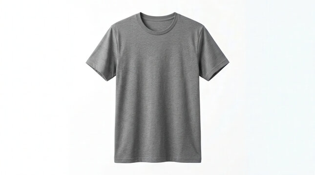 Plain Gray T-Shirt on Light Background for Casual Fashion and Apparel Showcase